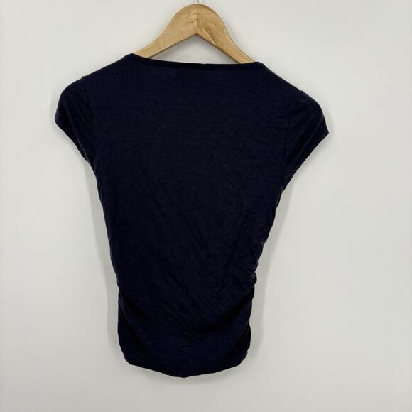 Reformation Top Women Small Addison Ruched Knit Soft Stretch Capsule Boat Neck - Picture 7 of 7